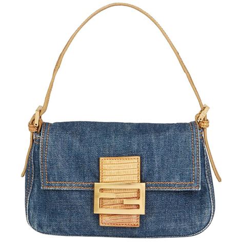 fendi mini baguette popular handbag.|fendi denim baguette.